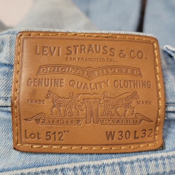 Levi's 512 Slim Tapered Stretch Light Wash Jeans, SZ 30x32 - Picture 3 of 6